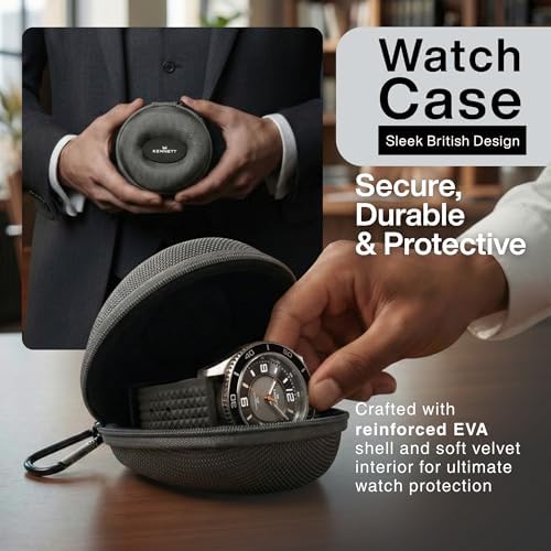Grey Single Watch Travel Case – Bold, Secure & Stylish