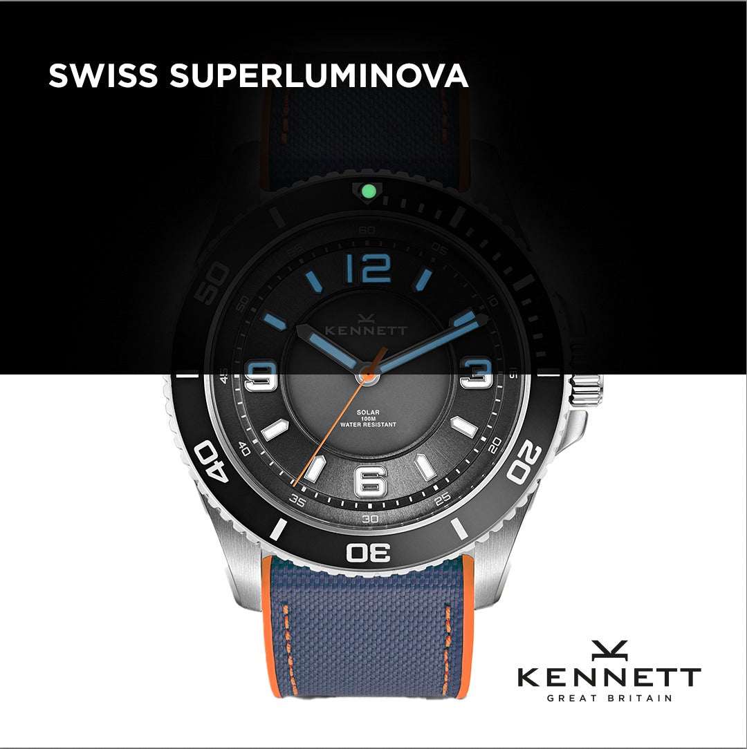 Kennett Solaxplorer Solar Watch - 100M Waterproof, Japanese Movement Mens WatchKennett Great Britain