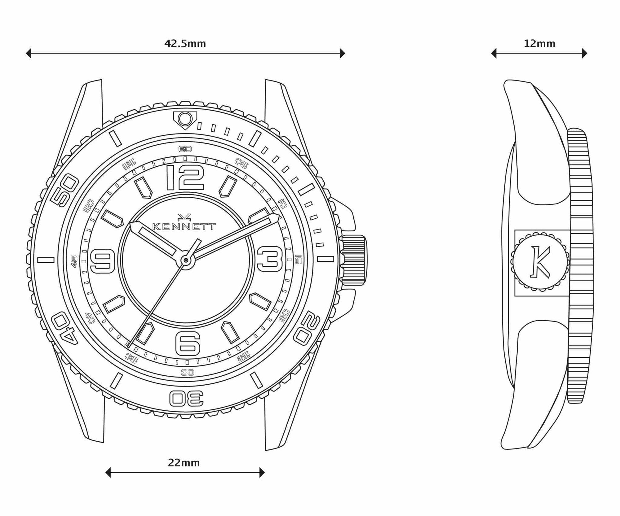 Kennett Solaxplorer Solar Watch - 100M Waterproof, Japanese Movement Mens WatchKennett Great Britain