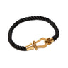 Kennett Cervo Bracelet, Black Rope with Rose Gold Steel Clasp