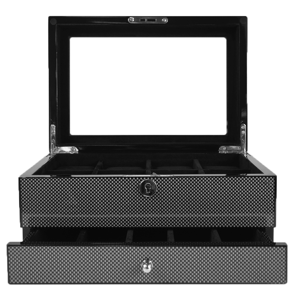 Kennett 8 Watch Box Valet Organiser | Carbon Fibre Storage for Watches &amp; Accessories watch boxKennett Great Britain